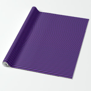 Black and Blue and Purple Stripes Wrapping Paper