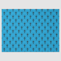 Black and blue art-deco pattern tissue paper