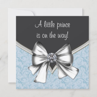 Black and Blue Baby Boy Shower Invitation