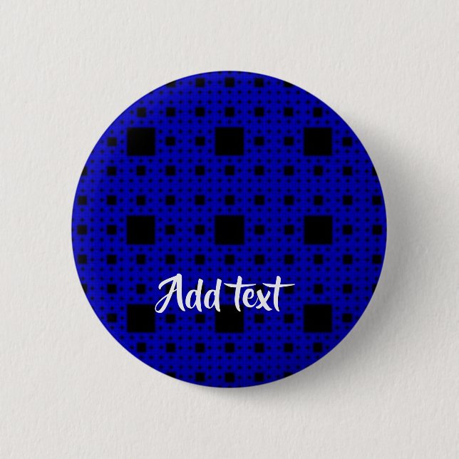 Black and blue blocks 6 cm round badge (Front)