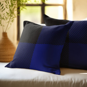 Black and Blue Buffalo Plaid Cushion