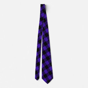 Black and Blue Check Neck Tie - Modern