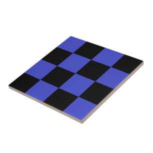Black and Blue Check Pettern Ceramic Tile