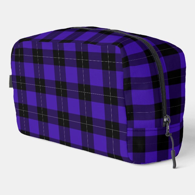 Black and Blue Checked Dopp Kit (Right Corner)