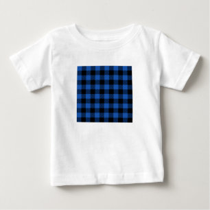 Black and Blue Chequered Buffalo Pattern Baby T-Shirt