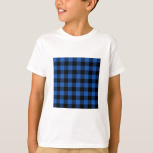 Black and Blue Chequered Buffalo Pattern T-Shirt
