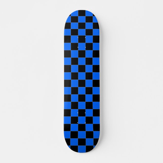 Black and Blue Chequered Skateboard (Front)