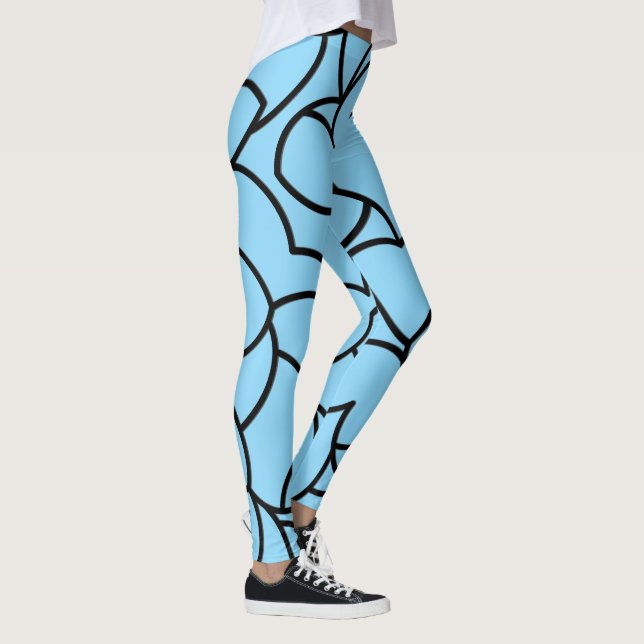 Black and Blue Comingled Abstract Leggings (Right)