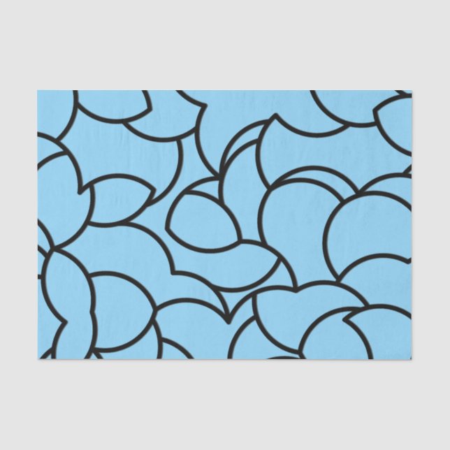 Black and Blue Comingled Abstract Tissue Paper (Front)