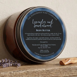 Black and Blue Cosmetics Jar Label w Ingredients