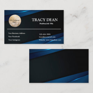 Black and Blue Custom Modern Professional Business Card