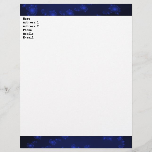 Black and Blue Customisable Letterhead (Front)