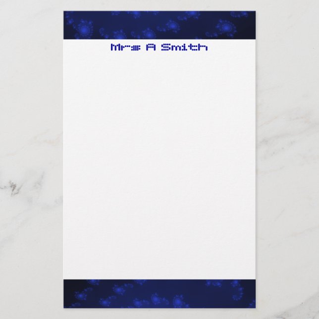 Black and Blue Customisable Stationery (Front)