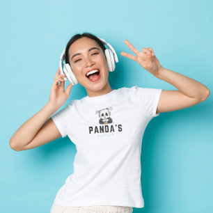 Black and Blue Cute Panda's Playlist T-Shirt
