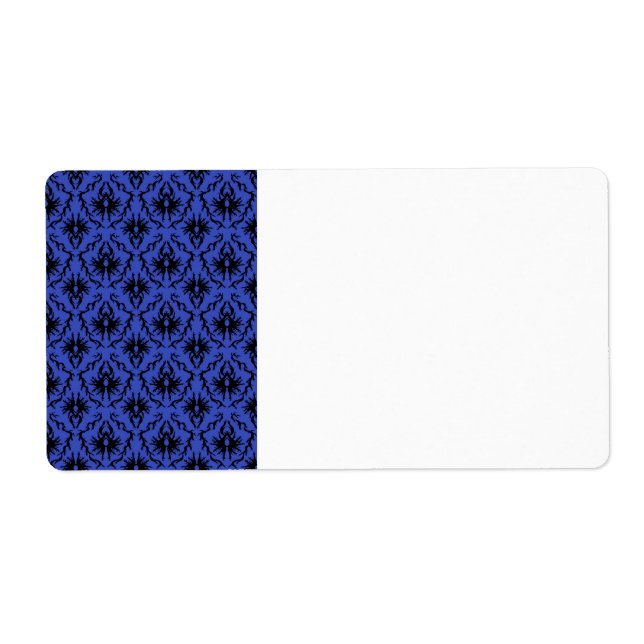 Black and Blue Damask Design Pattern. (Front)