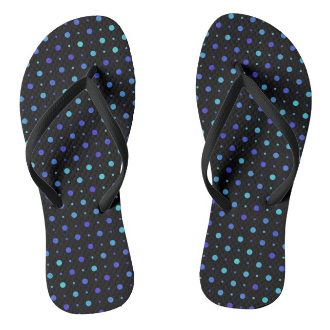 Black and Blue Dots Jandals (Footbed)