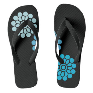 Black and Blue Floral Jandals