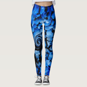 Black and Blue Glass Abstract Leggings