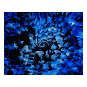 Black And Blue Glass Abstract Poster