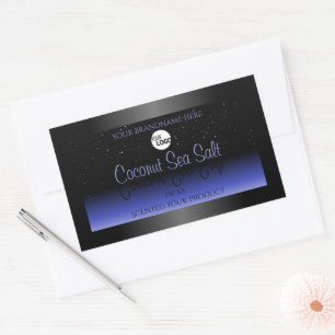 Black and Blue Gradient Product Label Glitter Logo