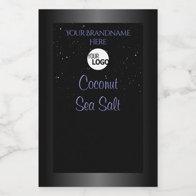 Black and Blue Gradient Product Label Glitter Logo (Single Label)
