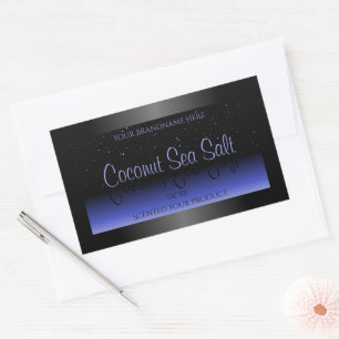Black and Blue Gradient Product Label Soft Glitter