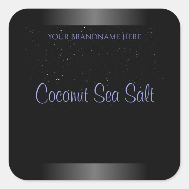 Black and Blue Gradient Product Label Soft Glitter (Front)