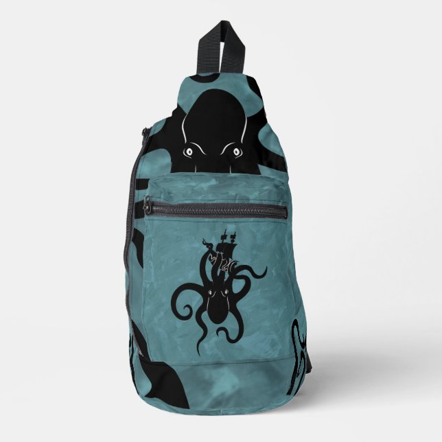 Black and Blue Kraken from the Deep Sling Bag (Front)