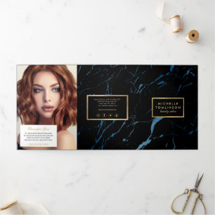 Black and Blue Marble Salon or Product Brochure