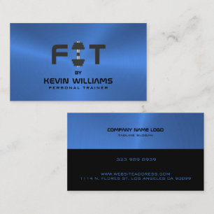 Black and blue metallic background business card