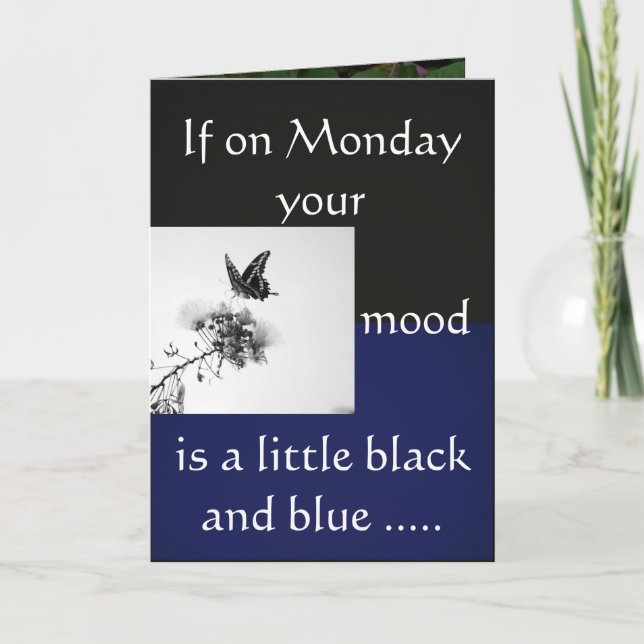 Black and Blue Monday Card (Front)