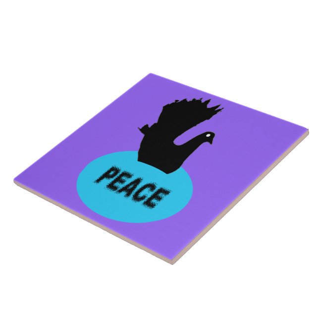 Black and Blue Peace Dove Tile (Side)