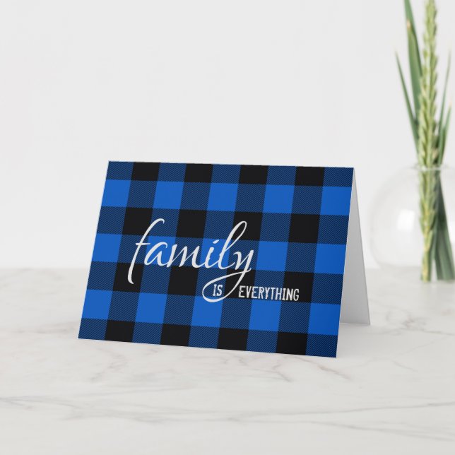 Black and Blue Plaid Son-in-law Birthday Card (Front)