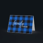 Black and Blue Plaid Step Brother Birthday   Card<br><div class="desc">Birthday for Step Brother on blue and black buffalo plaid pattern.
Card design can be edited for any family member.</div>
