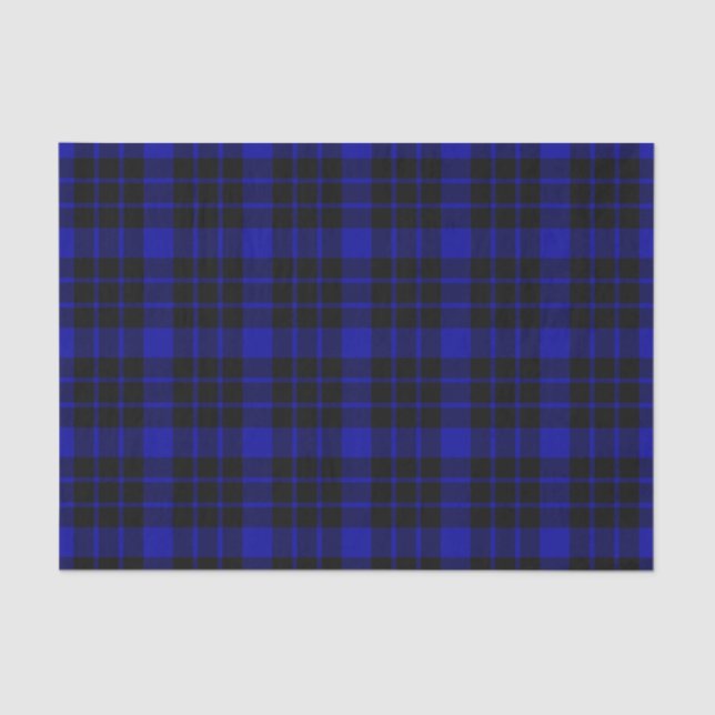 Black and Blue Plaid Tissue Paper (Front)