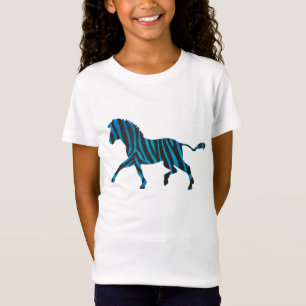 Black and Blue Silhouette Zebra T-Shirt