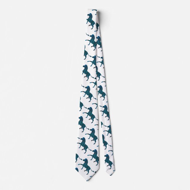 Black and Blue Silhouette Zebra Tie (Front)
