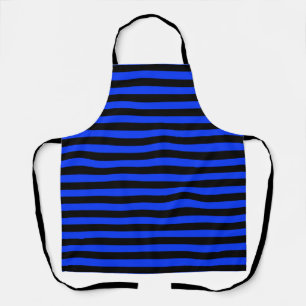 black and blue striped simple pattern  apron