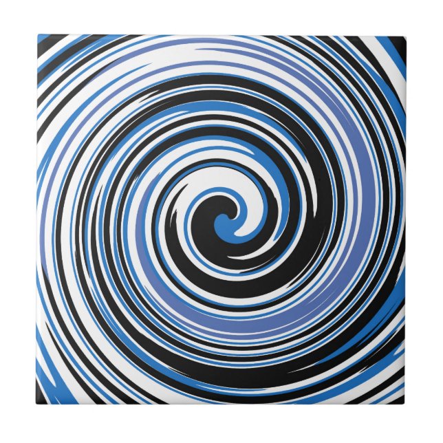 Black and blue swirl pattern tile (Front)
