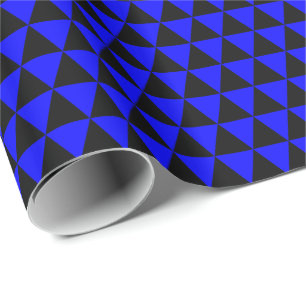 Black and Blue Triangles Wrapping Paper