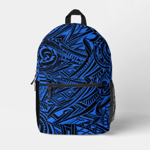 Black And Blue Tribal Abstract Printed Backpack