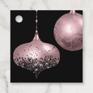 Black and Blush Pink Christmas Ornaments Favour Ta Tags