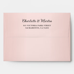 Black and Blush Pink Wedding Envelope