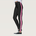 Black and Bright Pink Side Panel Leggings<br><div class="desc">Stylish and modern legging with a bright pink side panel on a black background. Exclusively designed for you by Happy Dolphin studio. If you need any help or matching products or want a custom colour combination,  please contact us through the store chat!</div>