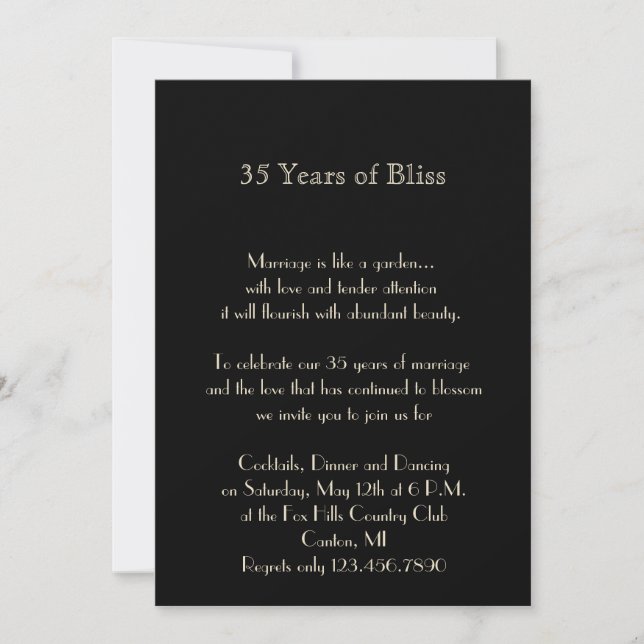 Black and Bronze Art Deco Tower Anniversary Invitation (Front)