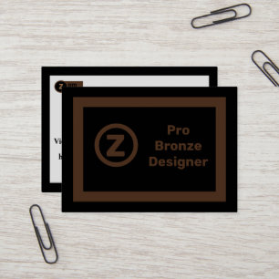 Black and Bronze Graphic Designer Business Card
