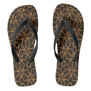 Black and Bronze Oils 2675 Flip Flops