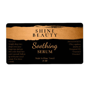 Black And Bronze Serum Labels