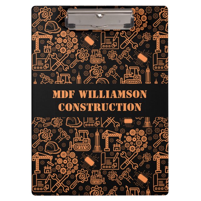 black and brown Architectural Blueprint Engineer Clipboard (Front)