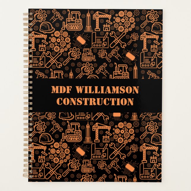 black and brown Architectural Blueprint Engineer Planner (Front)